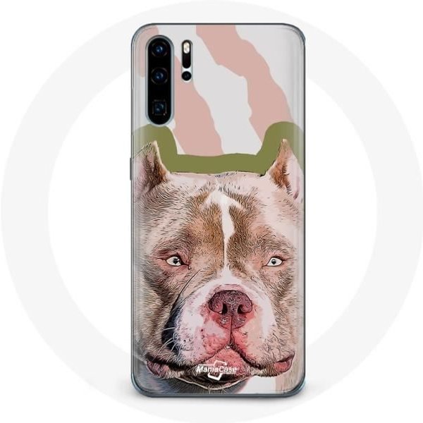 Funda - Huawei - P30 - Flexible - MarróN - Perro Pitbull MarróN-image