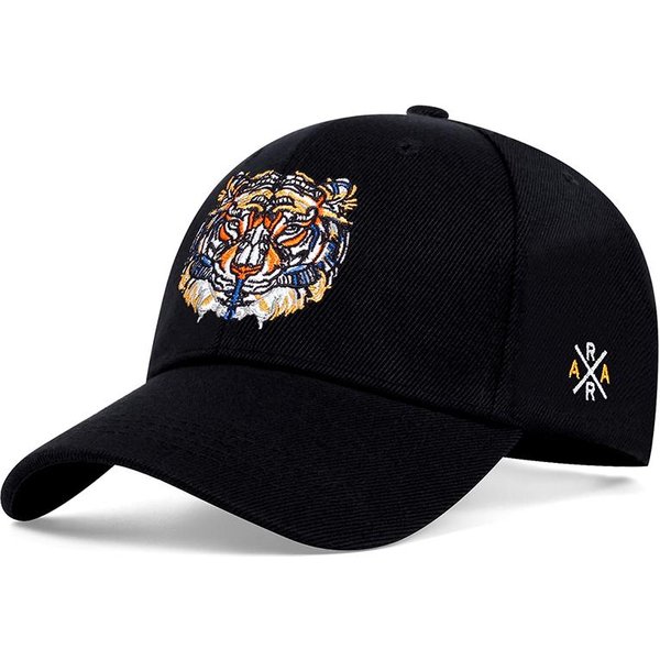 1 Sztuka Unisex Kolorowa Haftowana Tygrys BaseballóWka Outdoor Regulowana Ochrona Przeciw SłOńCu Kapelusz Rekreacyjny Wiosna Jesień Podróż Wakacje Black-image