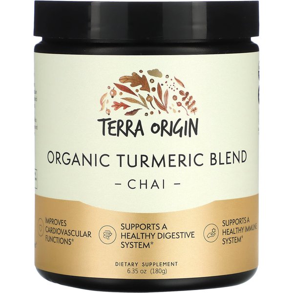 Terra Origin, Mezcla OrgáNica De CúRcuma, Chai, 6.35 Oz (180 Gramos)-image