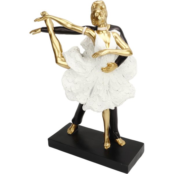 Escultura Decorativa Pareja RomáNtica Bailando Resina Elegante Pareja Bailarina De Ballet Estatua Figurilla White-image