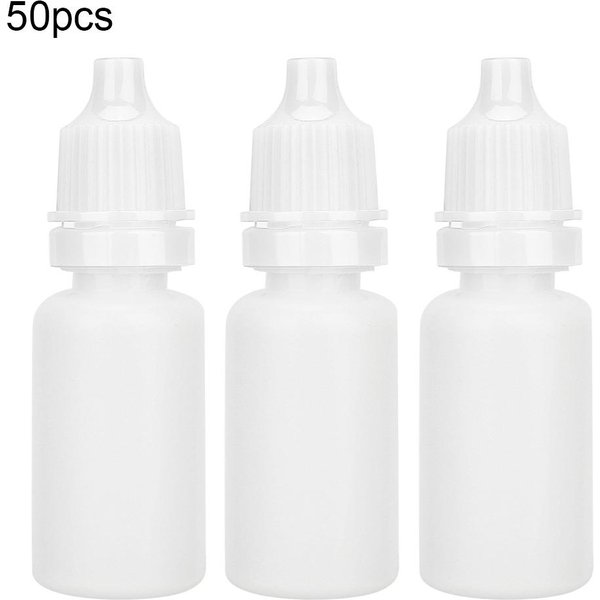 50 Sztuk 10 Ml Plastikowe Puste Butelki Do Wyciskania Pojemnik Na PłYn Do Oczu Kroplomierz BiałE-image