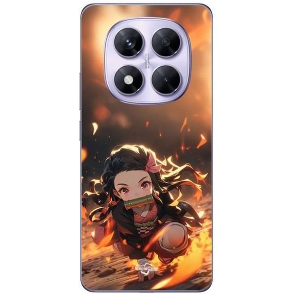 Coque Xiaomi Redmi Note 14 Pro 5G Demon Slayer Nezuko 3D Art Anime Manga Copie Maniacase-image