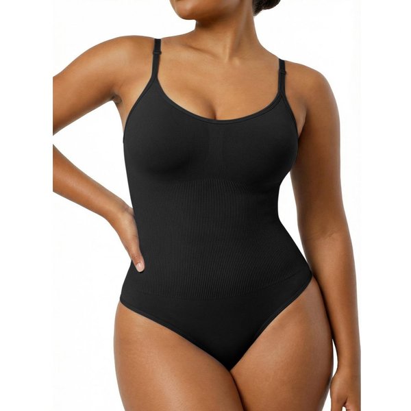 Damska Bezszwowa Bielizna KształTująCa Z Kontrolą Brzucha I Podnoszeniem PośLadkóW Stringi Z RamiąCzkiem Body XXL Black-image