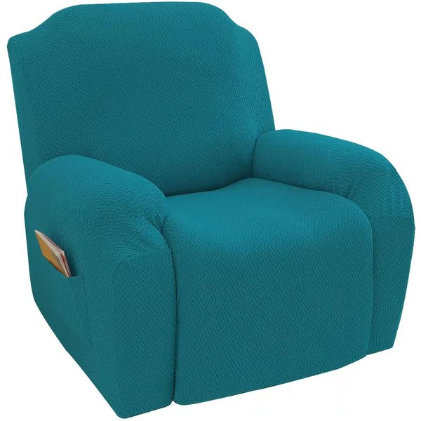 Funda De Sofá Reclinable Jacquard Antideslizante Funda De Sofá Lazy Boy Todo Incluido Funda Para Sofá De Un Solo Asiento SillóN 4 Piezas/Set Verde Oscuro-image