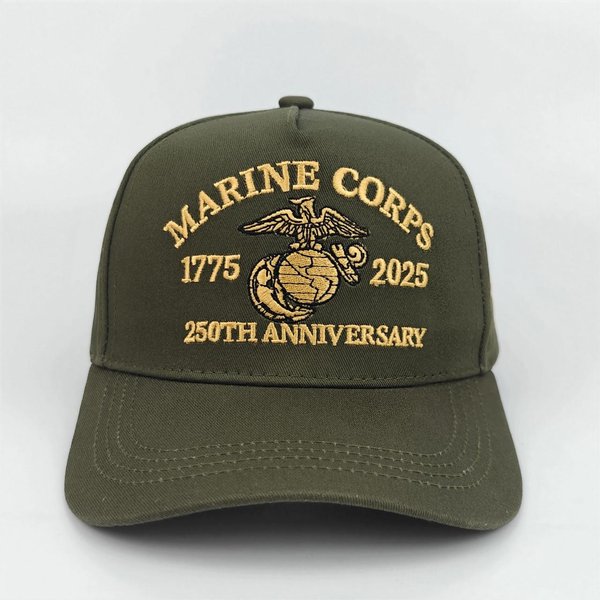 A Nosotros. Gorra Oficial De BéIsbol Del 250º Aniversario Del Cuerpo De Marines - Tejida Con 1775 - PatróN De Logo, Decorada Con El F Americano Adjustable-image