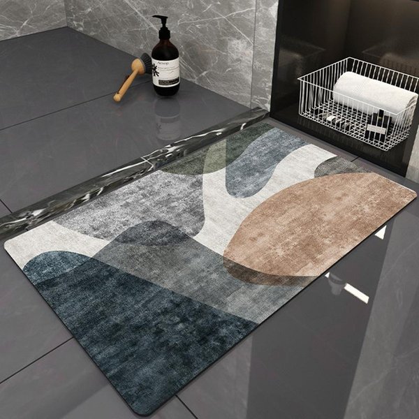 Mata AbsorbująCa Mata Toaletowa AbsorbująCa Mata WejśCiowa Mata Domowa SzybkoschnąCa Mata ŁAzienkowa AntypośLizgowa Mata Nowoczesna 40*60CM Gray-image