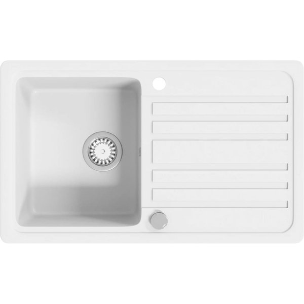 Fregadero De Granito Con Escurridor Reversible Blanco-image