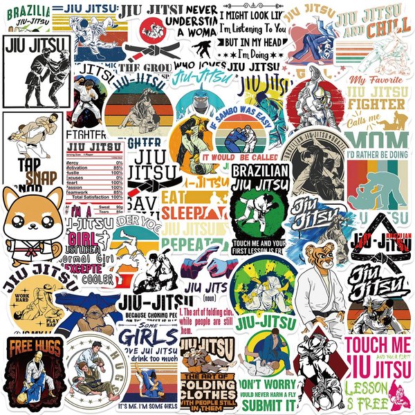 50 Sztuk Uroczych Naklejek Jiu Jitsu DIY Dziennik Laptop Bagaż Deskorolka Graffiti Naklejki Zabawne Klasyczne Zabawki-image