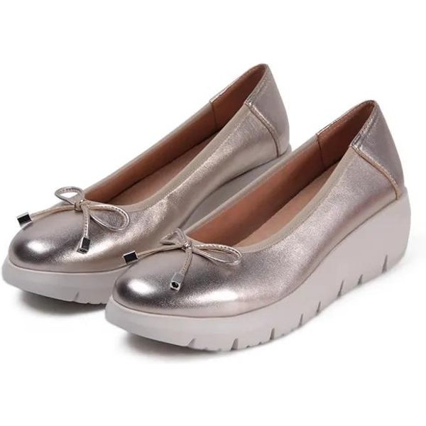 Buty Damskie Plus Size Wsuwane Damskie Wysokie Obcasy Platforma Codzienne CzółEnka Damskie OkrąGłY Nosek Koturny Kokarda Buty Damskie 35 Gray-image