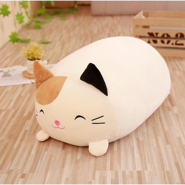 20CM MięKka Poduszka Z KreskóWkową Motywem ZwierząT SłOdki Gruby Pies Kot Totoro Pingwin ŚWinia ŻAba Pluszowa Zabawka Wypchany śLiczny Prezent Urodzinowy Dla Dzieci Beige-image