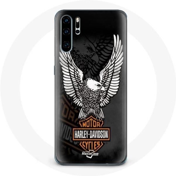 Funda Para Huawei P30 Pro - Harley Davidson - Logo áGuila - RíGida - Negra - ProteccióN-image