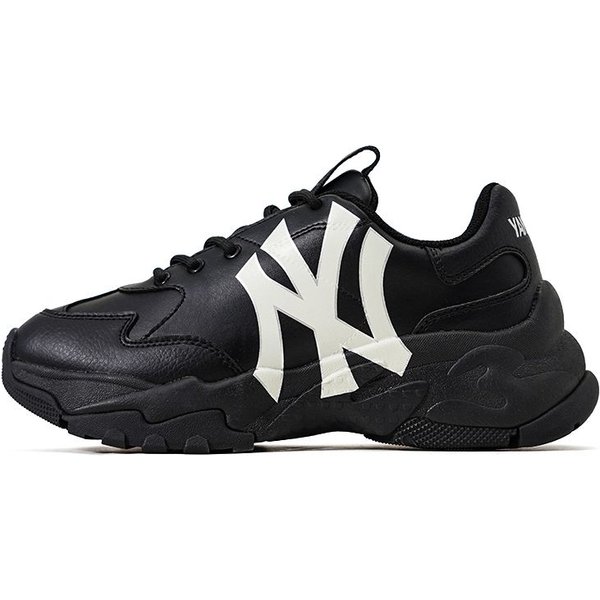 MLB Big Ball Chunky A Cuero SintéTico Estampado Vintage CóModas Antideslizantes CañA Baja Zapatillas Tipo Papá Unisex Negro 3ASHC101N-50BKL 38.5-image