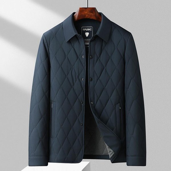 Abrigo Acolchado De AlgodóN Para Hombre Con Solapa De Largo Medio, CáLido Y Casual, Abrigo Acolchado De AlgodóN Para Hombres De Mediana Edad Y Mayores, Ropa De OtoñO E Invierno Para Papá 4XL Black-image