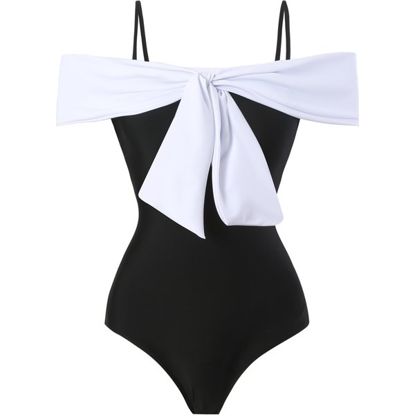 Nuevo Traje De BañO Retro De Una Pieza Traje De Mujer Con Falda De Gasa Traje De BañO Conservador S White-image