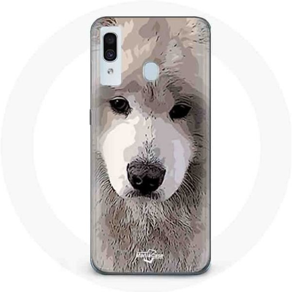 Funda Para Samsung Galaxy A40 Samoyedo Gris Raza De Perros-image