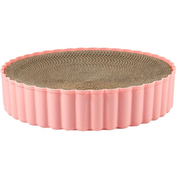 Rascador Redondo Para Gatos, Almohadilla Para Pulir Garras, CartóN, Papel Corrugado, Rascador Para Gatos, Rascadores Para Gatitos, Suministros De Muebles Para Mascotas Color Rosa-image