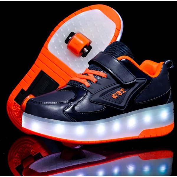 Zapatos Luminosos Para NiñOs Con Ruedas Dobles, Zapatos Con Ruedas Recargables 39-image