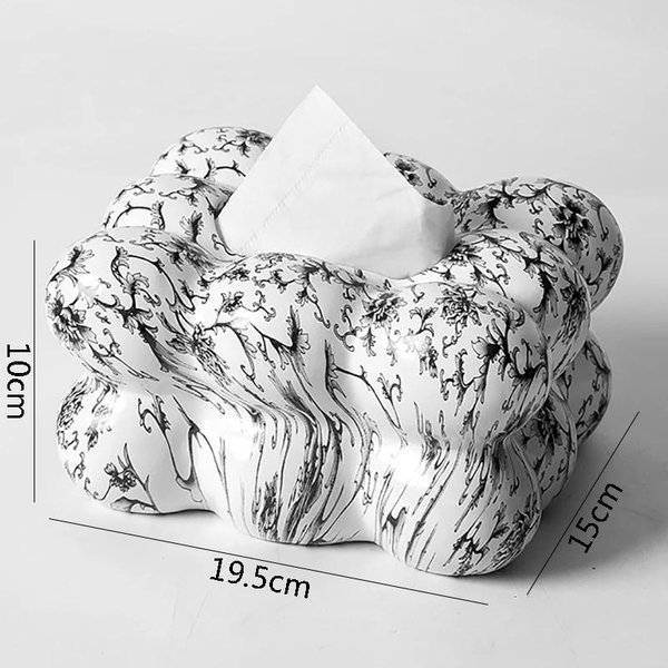 Ceramiczne PudełKo Na Chusteczki, Nadruk WinorośLi, Nadruk Abstrakcyjny, Uchwyt Na Serwetki, Uchwyt Na RęCzniki Papierowe, Pojemnik Do Przechowywania Na Biurko, Uchwyt Na Chusteczki-image
