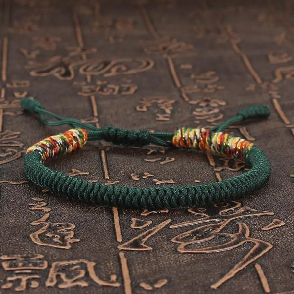 TybetańSka Buddyjska Bransoletka SzczęśCia Unisex Pleciona Czerwona Nić Lina Regulowana WęZeł King Kong Bransoletki Dla Kobiet MężCzyzn Bangles BiżUteria Black-image