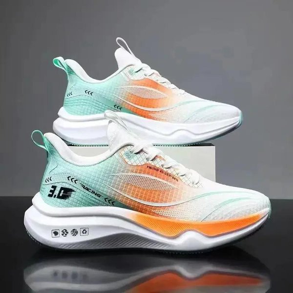 Zapatillas De Running Para Hombre Calzado Deportivo Casual Para Hombre Malla Transpirable Zapatillas De Moda Calzado Ligero Para Entrenamiento AtléTico 44 Naranja-image