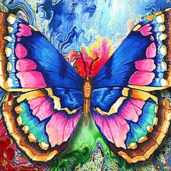 Pintura De Diamantes Mariposa Flor Taladro Completo Redondo Animal Bordado De Diamantes Punto De Cruz 30X30Cm-image