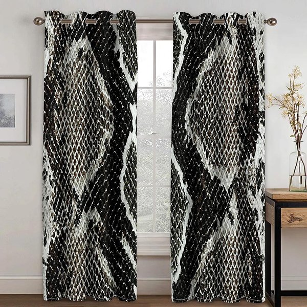 ZasłOny Z Nadrukiem W Panterkę Modne ZwierzęCe Wzory ZasłOny Okienne 2 Panele Nowoczesny Salon Sypialnia WystróJ Domu 50W60H(Cm)X2Pcs&Grommet Top-image