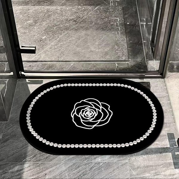 Mata PodłOgowa Pod Drzwi łAzienkowe, Mata PodłOgowa Do łAzienki, Prosta I Modna, AntypośLizgowa, ŁAtwa Do Czyszczenia I WchłAniająCa Wodę. 60X90CM 2X3FT-image