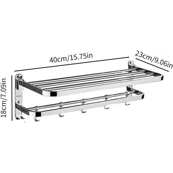Stojak Na RęCzniki Ze Stali Nierdzewnej 40 Cm 50 Cm 60 Cm 80 Cm Mocna PółKa śCienna Do łAzienki Organizer Do Domu Toalety WisząCy S-image