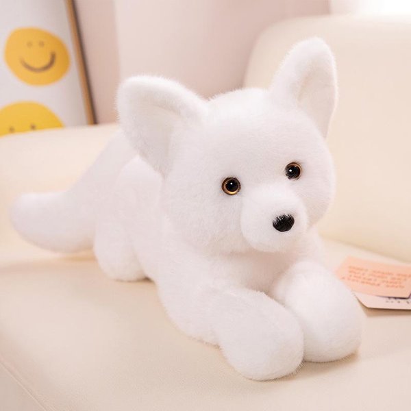 Lindo Lindo Mascota MuñEco De Zorro PequeñO Almohada De Confort Para NiñOs Y Dormir Juguete De Peluche MuñEca De Trapo MuñEca De Tela Para NiñA 45Cm White-image