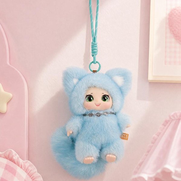 18 Cm Nowy Uroczy Rodzinny Lis Pluszowy Wisiorek Kawaii ZwierzęTa Winylowa Twarz Pluszowa Zabawka Premium Lalka EntuzjaśCi Dzieci Wisiorek Na Torbę Dekoracja DziecięCa Zabawka 18Cm-image