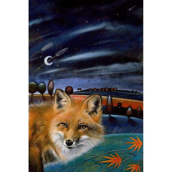 Pintura Diamante 5D DIY Animal Zorro PatróN Mosaico PedreríA Bordado Diamante 20X30CM-image