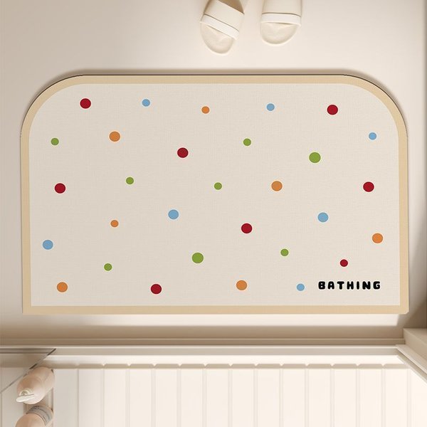 Minimalistyczna Kremowa Mata łAzienkowa Na PodłOgę, ChłOnna, AntypośLizgowa, SzybkoschnąCa, AmortyzująCa Dywanik Pod Prysznic, WystróJ Domu 60X90Cm 24X36Inch-image