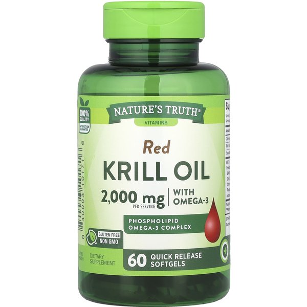 Nature's Truth, Aceite De Krill Rojo Con Omega-3, 2000 Mg, 60 CáPsulas Blandas De LiberacióN Inmediata (1.000 Mg Por CáPsula Blanda)-image