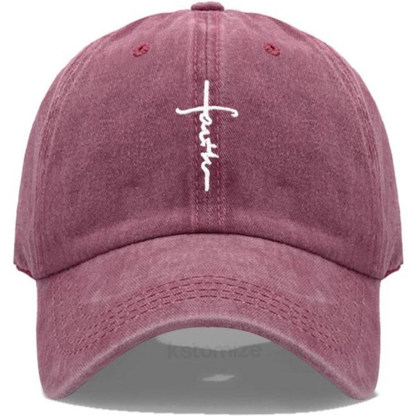 Gorra De BéIsbol Bordada De Moda Faith Para Hombres Mujeres AlgodóN Lavado Gorra De Papá Ajustable Unisex Gorras Deportivas Casuales Brown-image