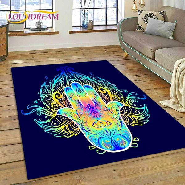 Niebieskie Oko Proroka Turcja Oko Horusa Dywanik Dywan Do Dekoracji Salonu Sypialni, Mata PodłOgowa AntypośLizgowa Dekoracja Na Sofę Wycieraczka 40X60Cm( 15X23In )-image