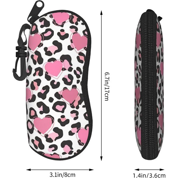 Akcesoria Leopard Etui Na Okulary Dla Kobiet Lekkie PudełKo PudełKo Do Przechowywania OkularóW Urocze PudełKo Na Okulary One Size Black-image