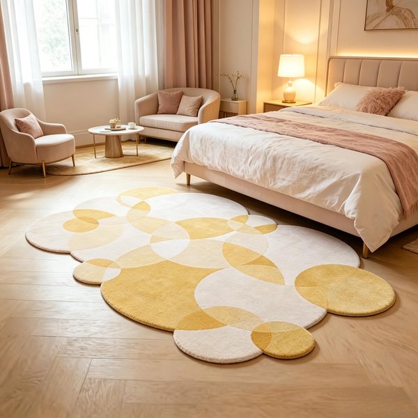 Dekoracja Salonu O Nieregularnym KształCie DużY Dywan Puszysty MięKki Mata PodłOgowa Do Salonu Grubo Pluszowy Dywan Dywany W Kolorach Dopaminowych Do Sypialni 80X160Cm-image