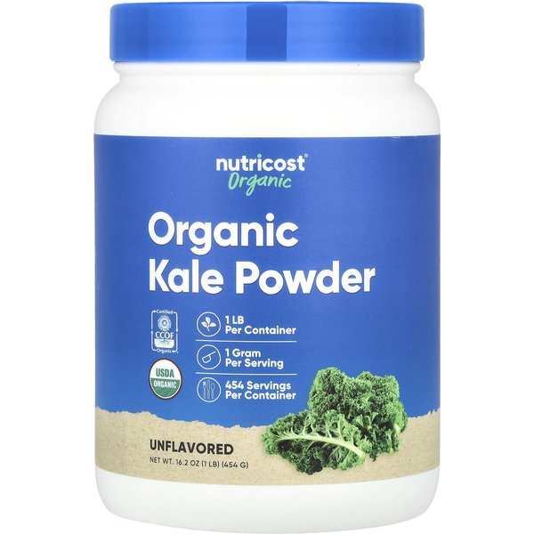 Nutricost, Polvo De Col Rizada OrgáNica, Sin Sabor, 16.2 Oz (454 Gramos)-image