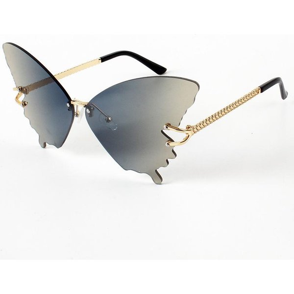 Gafas De Sol De Mariposa Sin Montura Mujer DiseñAdor Premium CláSico Sin Montura Montura Grande Gafas De Sol Para Dama Gafas De Sol ProteccióN UV400-image
