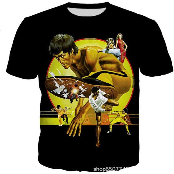 Camiseta Informal De Manga Corta Con Cuello Redondo Para Hombre, Ropa Deportiva Con Estampado 3D De La Serie Kung Fu, Moda De Verano, Ropa Informal De Moda, Tops De Gran TamañO 6XL-image