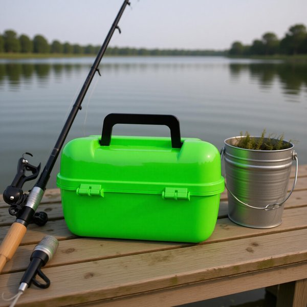 Caja De Aparejos De Pesca De 2 Capas Almacenamiento Multifuncional SeñUelos De Pesca Anzuelos Herramientas-image