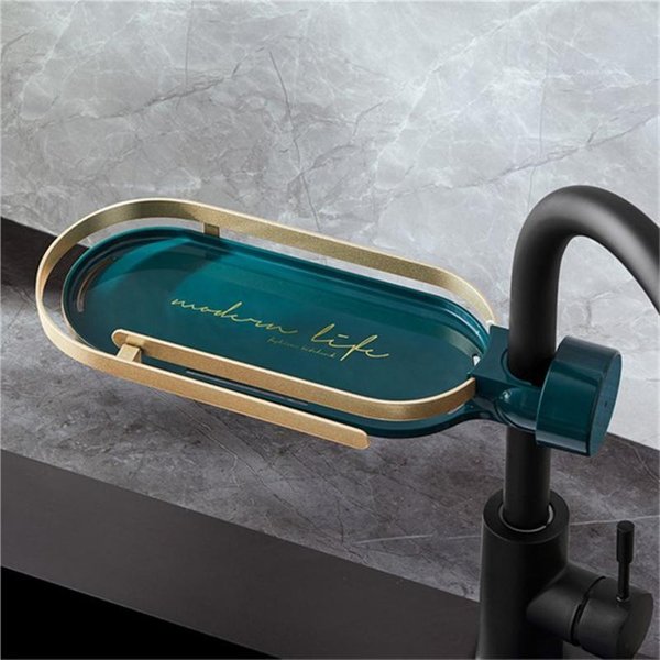Estante De Almacenamiento Para Grifo, Barra De Ducha, Escurridor Para Fregadero De BañO, Soporte Para Esponja Y JabóN, Accesorios De Cocina-image
