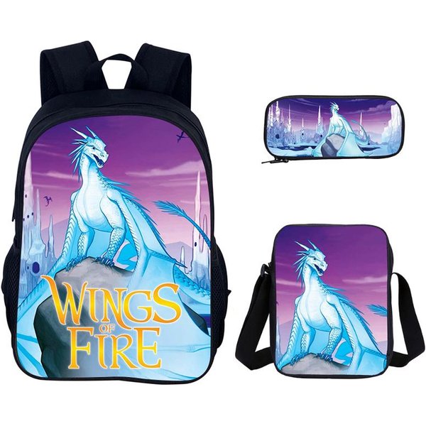 Dibujos Animados Set De 3 Piezas Alas De Fuego Mochila Bolsas Escolares Bolso De Hombro Anime Estuche Bolsas Para Libros De Camping Para NiñOs NiñAs Mejor Regalo-image