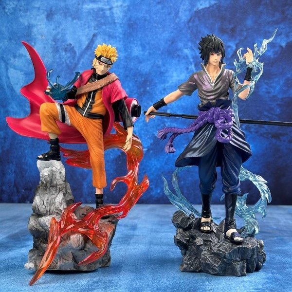 23Cm Model Anime Naruto Uzumaki Naruto Uchiha Sasuke Model Akcji Statua PVC Ozdoba Na Biurko Kolekcja Zabawki Prezent-image
