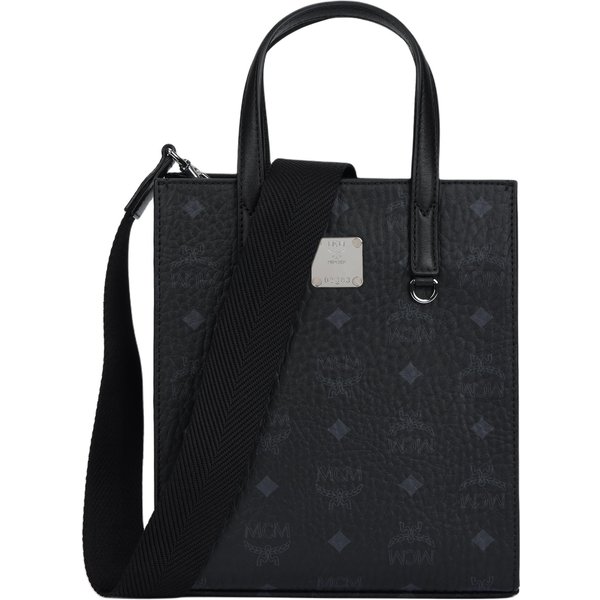 MCM Bolso Tote De Cuero Con Monograma CláSico Bolso De Compras Bolso De Hombro Cruzado Bolso De Mano Mini Unisex Tote Negro MMTAAKC02BK001 Basic Set (Bag+Dust Bag) Black-image