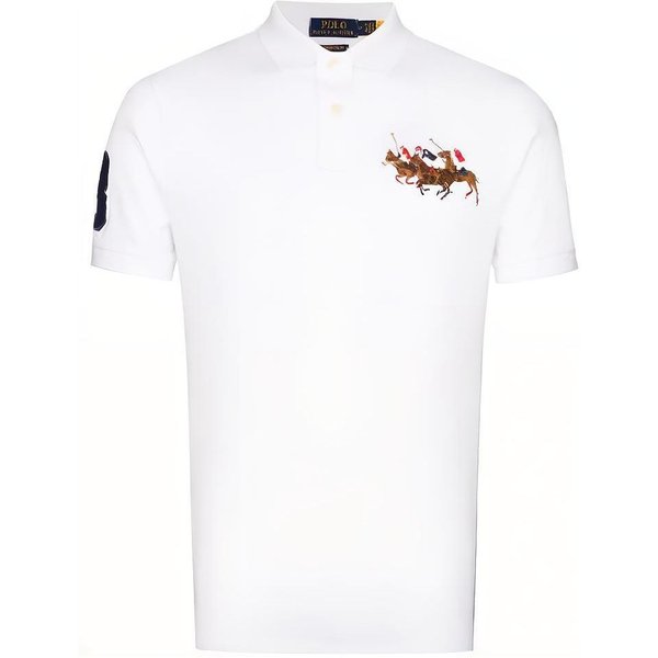 Polo Ralph Lauren Polo De Manga Corta De AlgodóN De Color SóLido Con Logo Bordado Para Hombre Tops Blanco 710814437-002 L White-image
