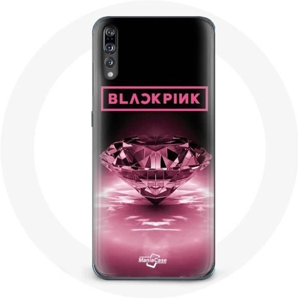 Funda - Maniacase - Huawei P20 Pro - Negra - Flexible - Logo Kpop Blackpink Rosa Negro-image