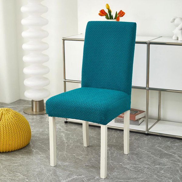 1/2/4/6 Piezas Funda Jacquard Para Silla De Comedor EláStica Fundas Para Silla PoliéSter Funda Para Silla Para Boda Comedor Oficina Banquete 1 Piece Blue-image