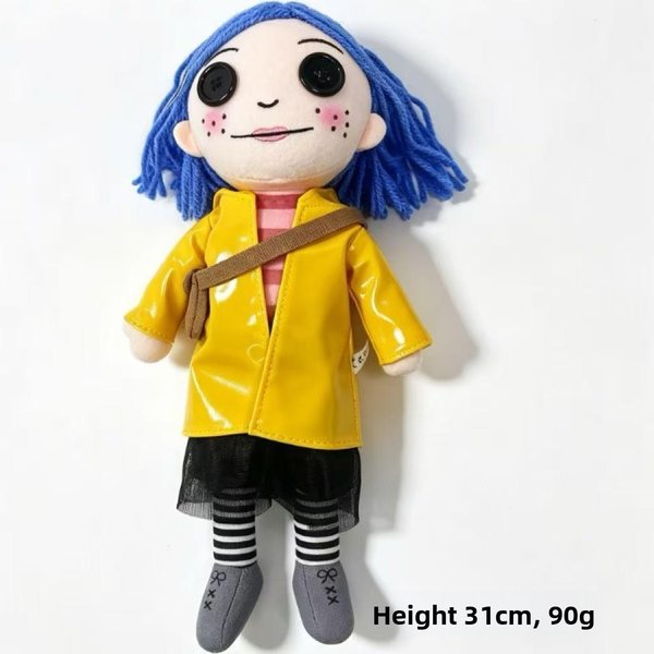 Lalka Coraline Pluszowa Zabawka Postać Z KreskóWki Dla Dzieci Kolekcjonerska MięKkie Wypchane ZwierząTko-image