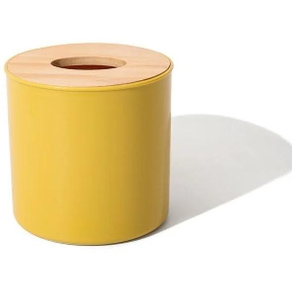 PudełKo Na Papier Toaletowy Z Drewnianą Pokrywą, OkrąGłE PudełKo Na Chusteczki, Jednolity Kolor, Etui Na Serwetki, Prosty, Stylowy, Domowy, Samochodowy Dozownik Na Chusteczki-image